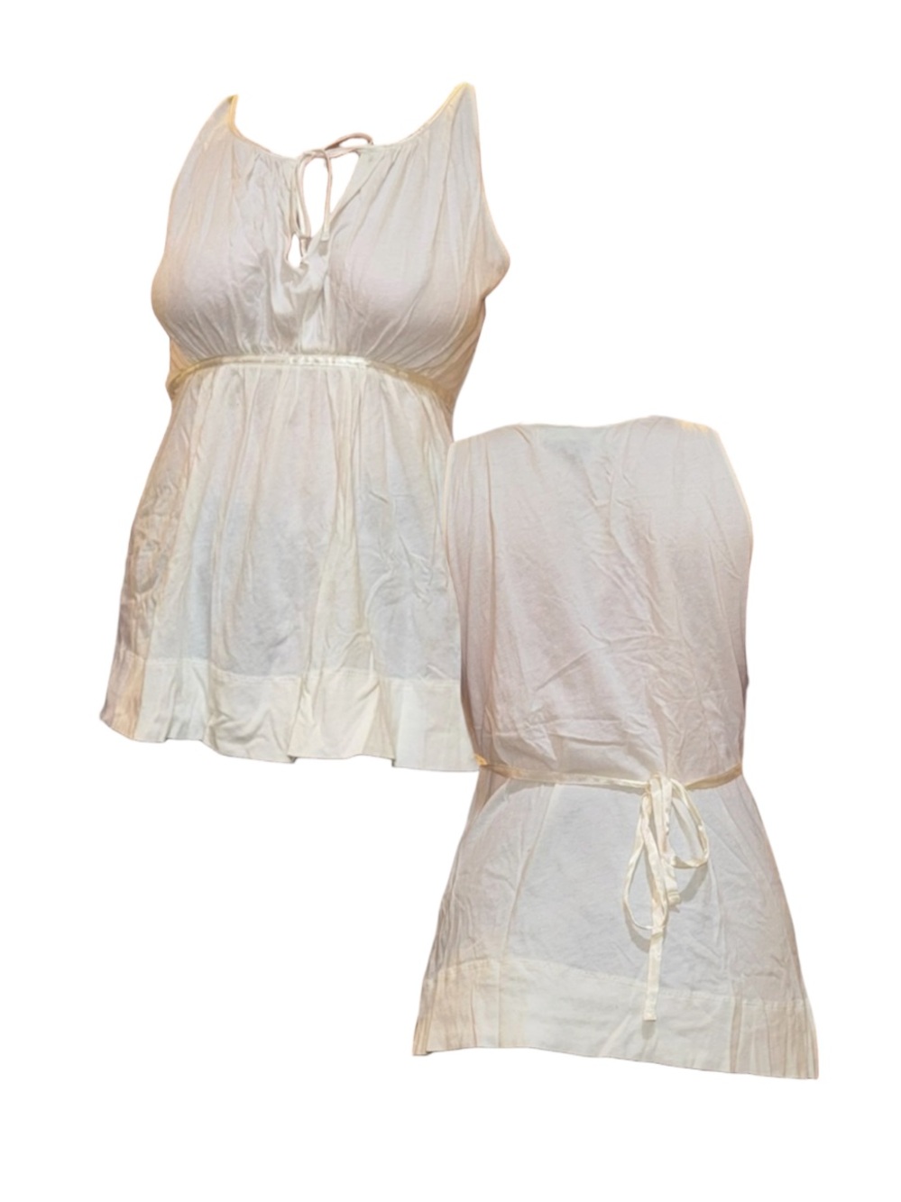 American Eagle Outfitters Cream Tie-Front Top